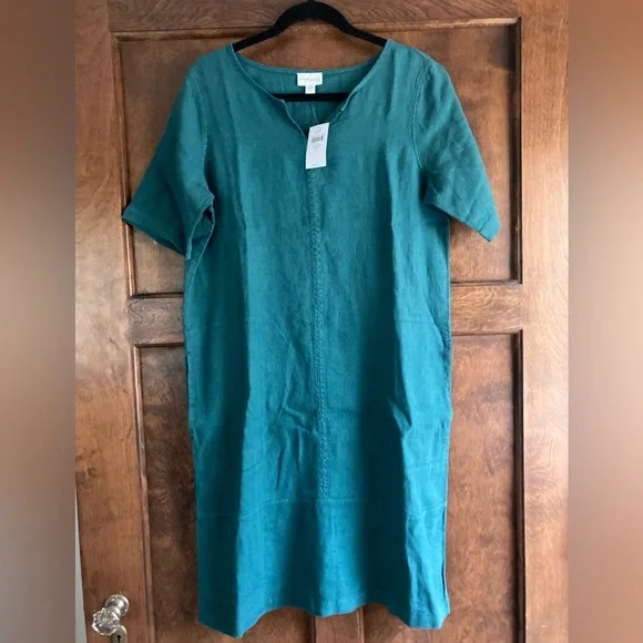 NWT J.jill, Purejill garment dyed linen dress, Sz. S Tall - Picture 2 of 8